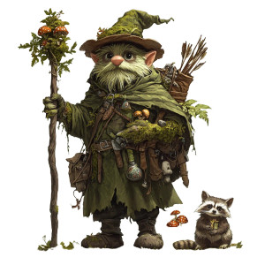 Forest Gnome Druid Vinyl Car Decal Sticker – Waterproof & UV-Resistant 8"