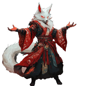 Divine Warlock Kitsune Vinyl Car Decal Sticker – Waterproof & UV-Resistant 8"