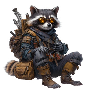 Artificer Raccoon Vinyl Car Decal Sticker – Waterproof & UV-Resistant 8" Artificer Raccoon Vinyl Car Decal Sticker – Waterproof & UV-Resistant 8"