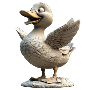 Duck 3D Model Vinyl Car Decal Sticker – Waterproof & UV-Resistant 8"