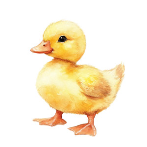 Watercolor Baby Duck Vinyl Car Decal Sticker – Waterproof & UV-Resistant 8"
