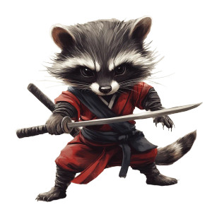 Ninja Raccoon V4 Vinyl Car Decal Sticker – Waterproof & UV-Resistant 8"