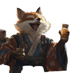 Laughing Tanuki Drinker V2 Vinyl Car Decal Sticker – Waterproof & UV-Resistant 8"