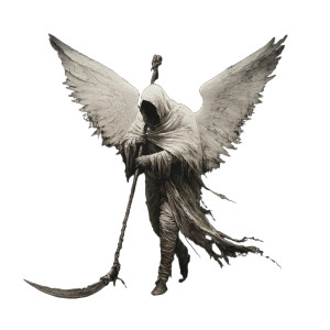 Angelic Reaper Vinyl Car Decal Sticker – Waterproof & UV-Resistant 8"