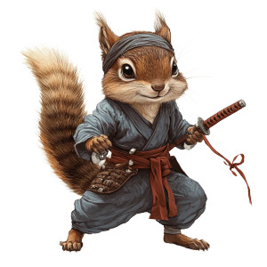 Ninja Squirrel Guardian Vinyl Car Decal Sticker – Waterproof & UV-Resistant 8"