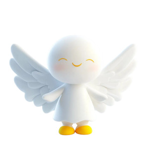 Cute Angel Mascot Vinyl Car Decal Sticker – Waterproof & UV-Resistant 8"