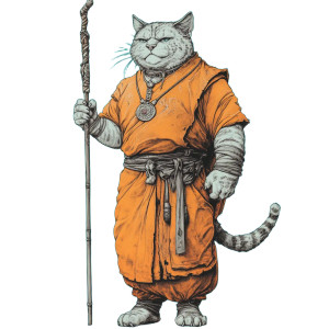 Obese Tabaxi Monk Vinyl Car Decal Sticker – Waterproof & UV-Resistant 8"
