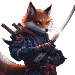 Fox With Katana Vinyl Car Decal Sticker – Waterproof & UV-Resistant 8"