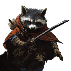 Fantasy Raccoon Rogue Vinyl Car Decal Sticker – Waterproof & UV-Resistant 8"