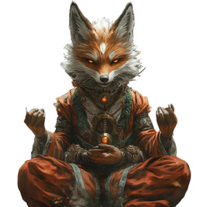 Mythological Fox Deity Vinyl Car Decal Sticker – Waterproof & UV-Resistant 8"