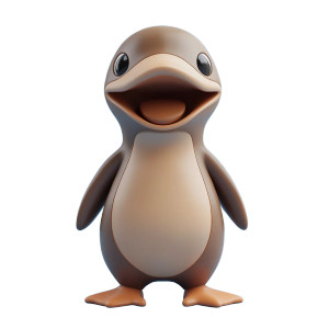 Excited Clay Platypus Vinyl Car Decal Sticker – Waterproof & UV-Resistant 8"