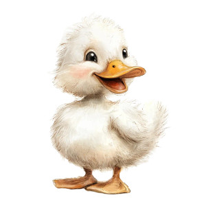 Happy Fuzzy Duck V2 Vinyl Car Decal Sticker – Waterproof & UV-Resistant 8"