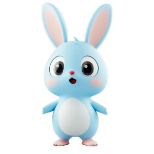 Surprised Blue Bunny Vinyl Car Decal Sticker – Waterproof & UV-Resistant 8"
