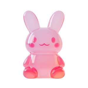 Translucent Gummy Rabbit Vinyl Car Decal Sticker – Waterproof & UV-Resistant 8"