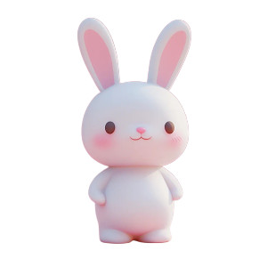 Cute Bunny Toy V2 Vinyl Car Decal Sticker – Waterproof & UV-Resistant 8"