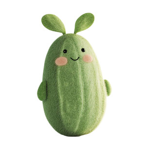 Hairy Cucumber Character Vinyl Car Decal Sticker – Waterproof & UV-Resistant 8"