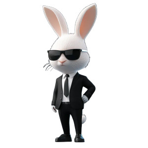 Cool Rabbit Suit Vinyl Car Decal Sticker – Waterproof & UV-Resistant 8"