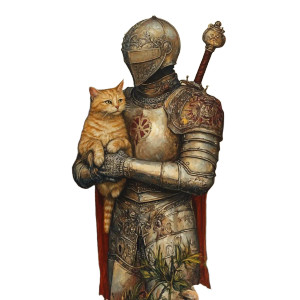 Knight With Cat V19 Vinyl Car Decal Sticker – Waterproof & UV-Resistant 8" Knight With Cat V19 Vinyl Car Decal Sticker – Waterproof & UV-Resistant 8"