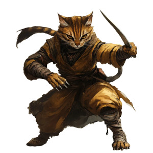 Fearless Tabaxi Vinyl Car Decal Sticker – Waterproof & UV-Resistant 8"