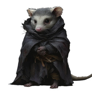 Shy Cloaked Possum Vinyl Car Decal Sticker – Waterproof & UV-Resistant 8"
