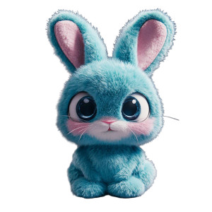 Blue Bunny Toy Vinyl Car Decal Sticker – Waterproof & UV-Resistant 8"