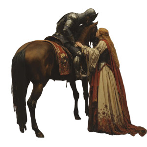 Medieval Knight'S Kiss Vinyl Car Decal Sticker – Waterproof & UV-Resistant 8"