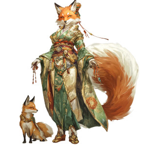 Kitsune Witch Himiko Vinyl Car Decal Sticker – Waterproof & UV-Resistant 8"