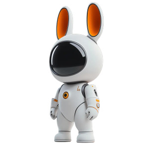 Space Ghost Bunny Vinyl Car Decal Sticker – Waterproof & UV-Resistant 8"