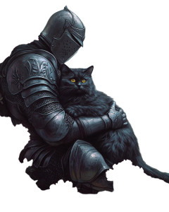 Knight With Cat V32 Vinyl Car Decal Sticker – Waterproof & UV-Resistant 8"