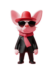 Pink Dog Gentleman Vinyl Car Decal Sticker – Waterproof & UV-Resistant 8"