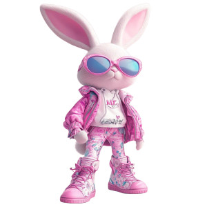 3D Fashion Bunny Vinyl Car Decal Sticker – Waterproof & UV-Resistant 8"