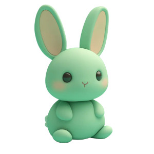 Green 3D Rabbit Vinyl Car Decal Sticker – Waterproof & UV-Resistant 8"