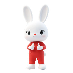 White Rabbit Toy V2 Vinyl Car Decal Sticker – Waterproof & UV-Resistant 8"