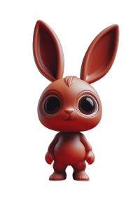 Orange Rabbit Toy Vinyl Car Decal Sticker – Waterproof & UV-Resistant 8"