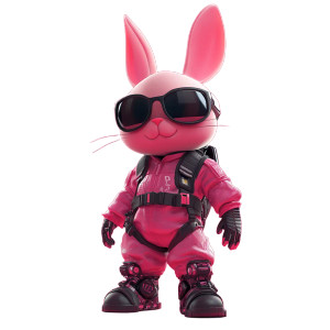 Cyberpunk Pink Rabbit Vinyl Car Decal Sticker – Waterproof & UV-Resistant 8"