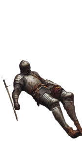 Medieval Knight Fallen Vinyl Car Decal Sticker – Waterproof & UV-Resistant 8"