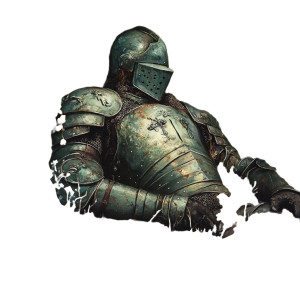 Worn Green Knight Vinyl Car Decal Sticker – Waterproof & UV-Resistant 8"