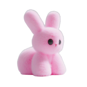 Pink Bunny Stuffed Vinyl Car Decal Sticker – Waterproof & UV-Resistant 8"