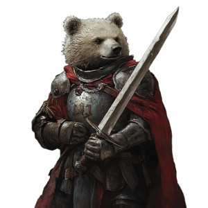 Knight Bear Vinyl Car Decal Sticker – Waterproof & UV-Resistant 8"