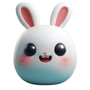 Cute Bunny Icon V2 Vinyl Car Decal Sticker – Waterproof & UV-Resistant 8"