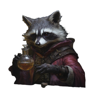 Deceptive Raccoon Alchemist Vinyl Car Decal Sticker – Waterproof & UV-Resistant 8"