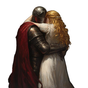 Romantic Knight Embrace Vinyl Car Decal Sticker – Waterproof & UV-Resistant 8" Romantic Knight Embrace Vinyl Car Decal Sticker – Waterproof & UV-Resistant 8"