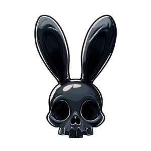 Cartoon Rabbit Skull Vinyl Car Decal Sticker – Waterproof & UV-Resistant 8"
