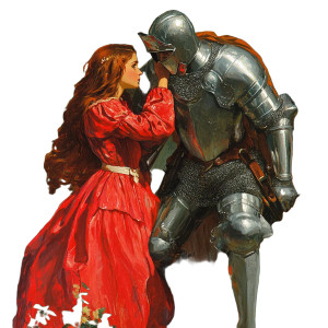 Knight Rescues Red Vinyl Car Decal Sticker – Waterproof & UV-Resistant 8"