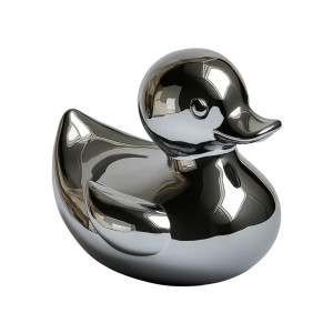 Chrome Rubber Ducky Vinyl Car Decal Sticker – Waterproof & UV-Resistant 8"