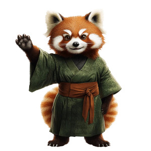 Red Panda Greeting Vinyl Car Decal Sticker – Waterproof & UV-Resistant 8"