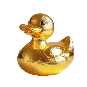 Golden Plastic Duck Vinyl Car Decal Sticker – Waterproof & UV-Resistant 8"
