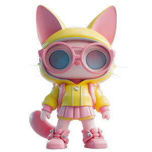 Chibi Fox Toy Vinyl Car Decal Sticker – Waterproof & UV-Resistant 8"