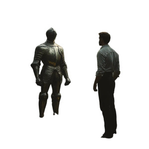 Man And Gleaming Armor Vinyl Car Decal Sticker – Waterproof & UV-Resistant 8"