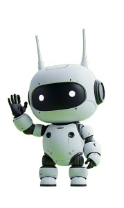 Cute White Robot Vinyl Car Decal Sticker – Waterproof & UV-Resistant 8"